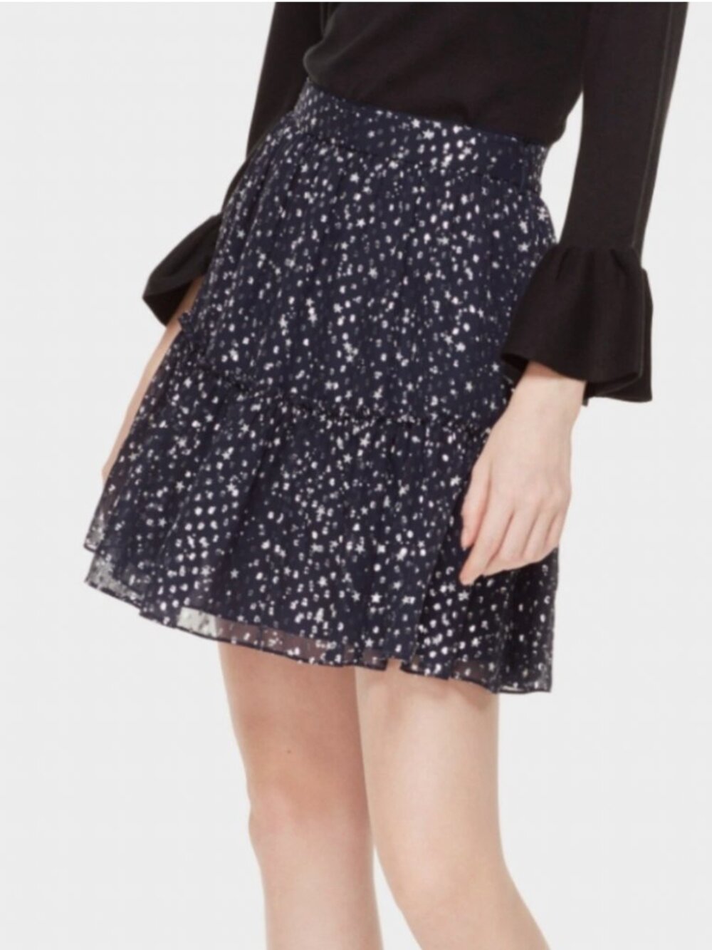 Kate Spade Silk Skirt Night Sky Lurex Dot/Star Bright Size 6 Formal Fairy NWT